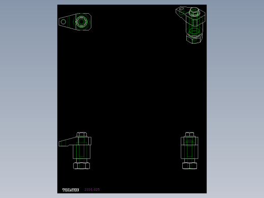 下壓夾具2331(A)-2D多系列多零件图纸模型