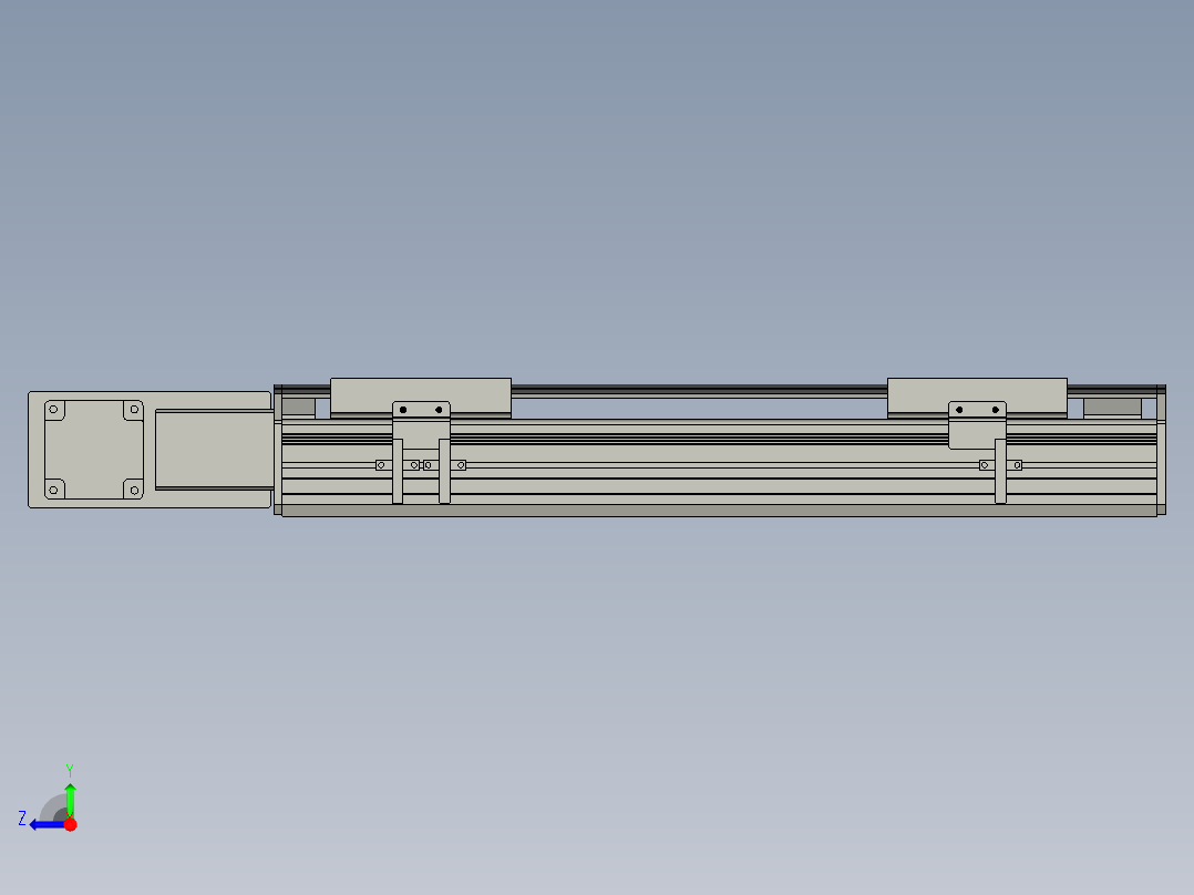 直线模组WG-LHB12-S300-BL设计图纸右视图
