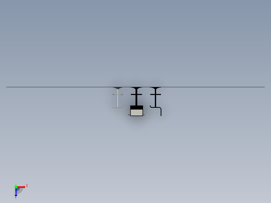 吧台桌和凳子俯视图