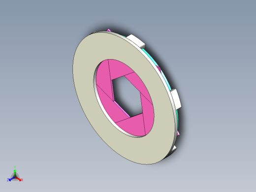 快门装配旋转开启模型
