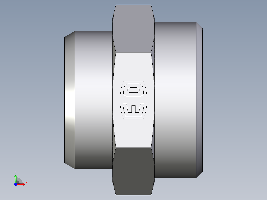 卡套式工业通用硬管接头EO_Weld_connector_AS42LX前视图