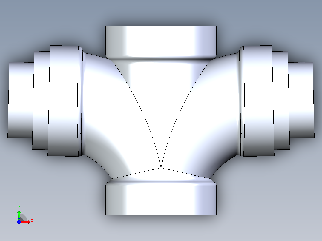船舶管路系统S16_SeaDrainPLUS_DoubleSanitaryReducingTee-SxSxSxS_37E261932_3in Sea Drain Plus - Sanitary Double Reducer Tee - SxSxSxS前视图