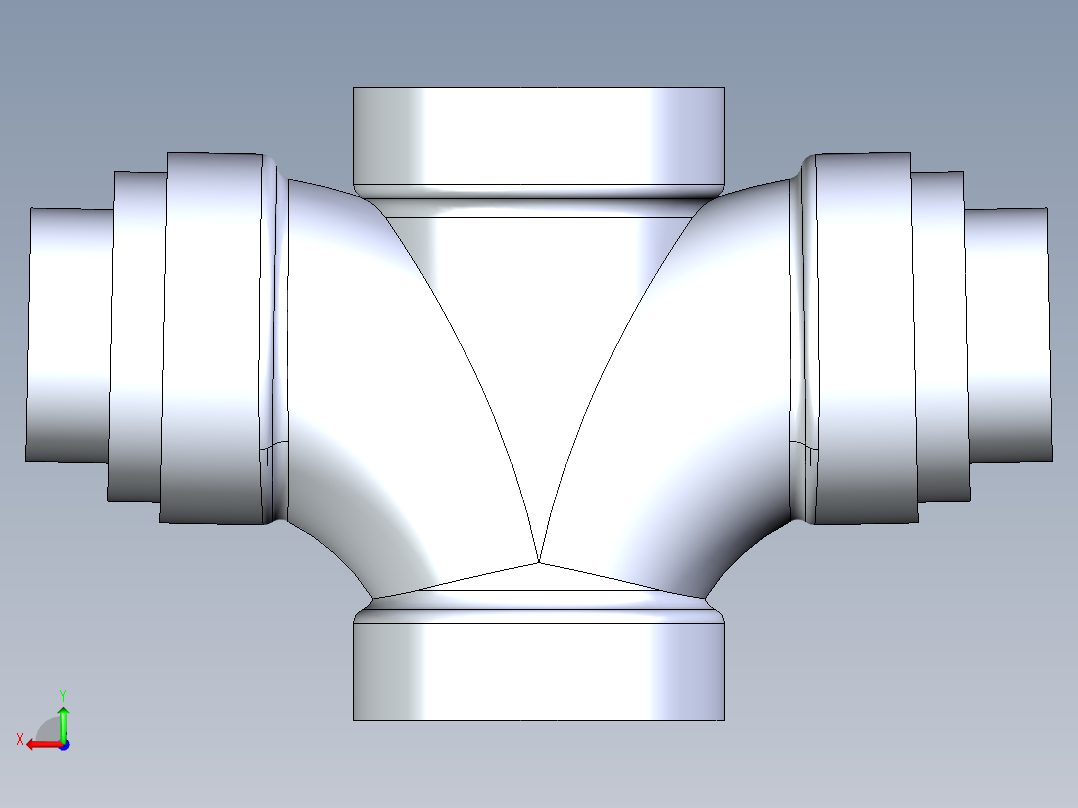 船舶管路系统S16_SeaDrainPLUS_DoubleSanitaryReducingTee-SxSxSxS_37E261932_3in Sea Drain Plus - Sanitary Double Reducer Tee - SxSxSxS后视图
