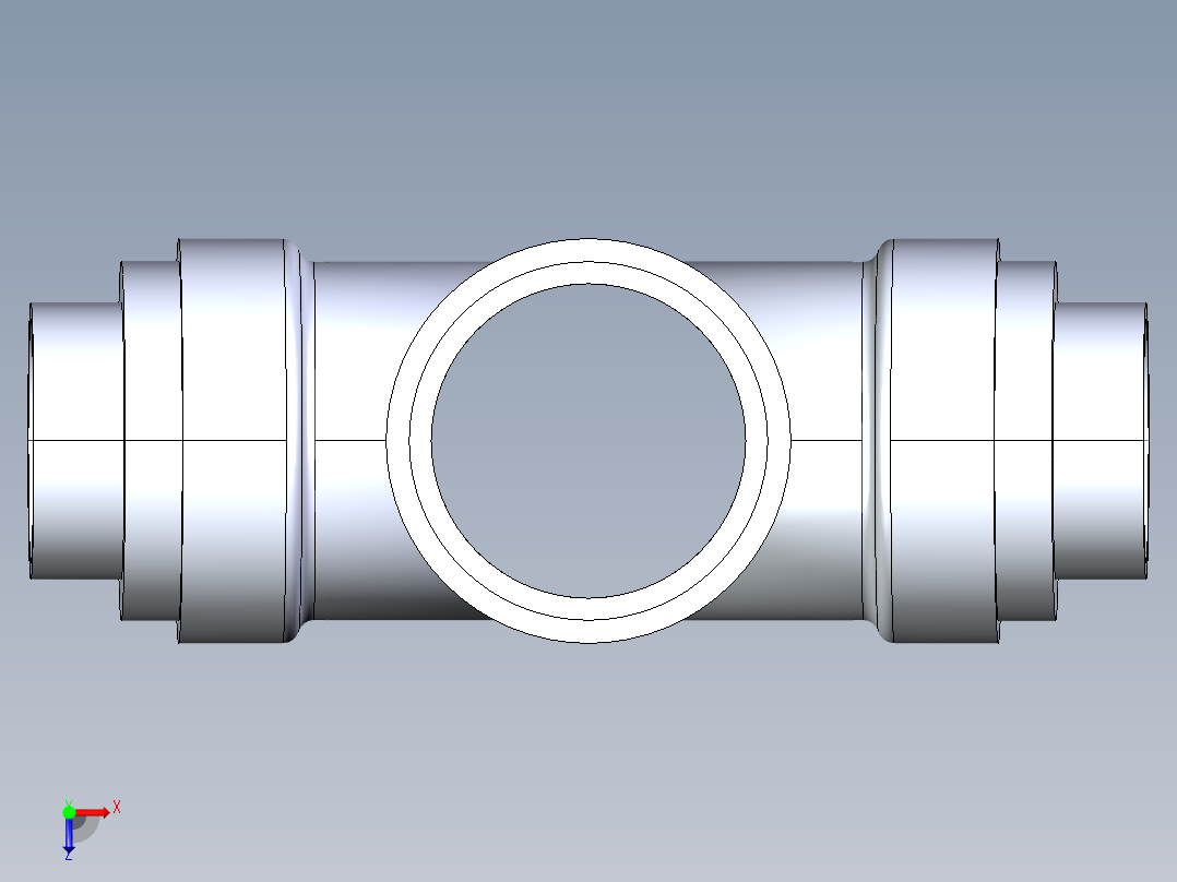 船舶管路系统S16_SeaDrainPLUS_DoubleSanitaryReducingTee-SxSxSxS_37E261932_3in Sea Drain Plus - Sanitary Double Reducer Tee - SxSxSxS俯视图