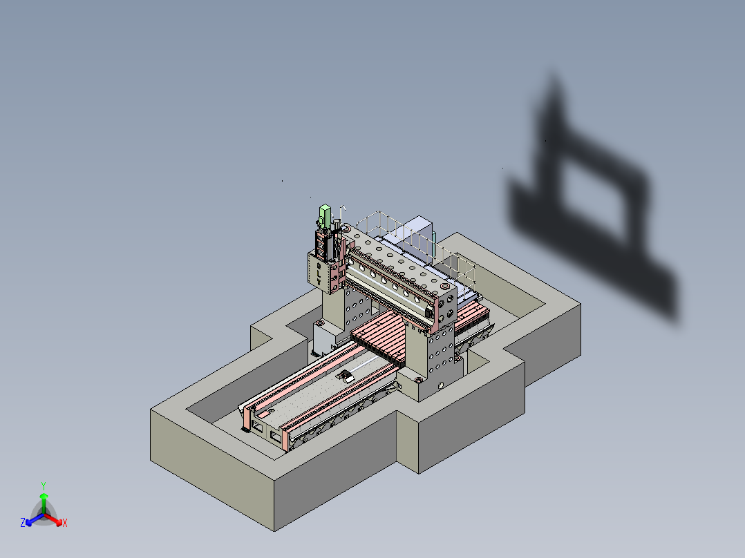 2540龙门铣床三维模型