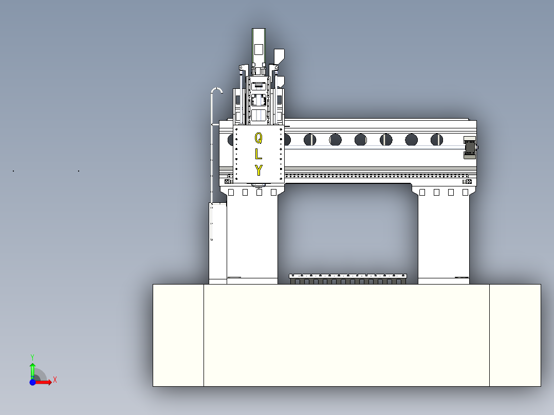 2540龙门铣床三维模型前视图