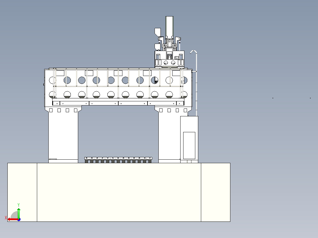 2540龙门铣床三维模型后视图