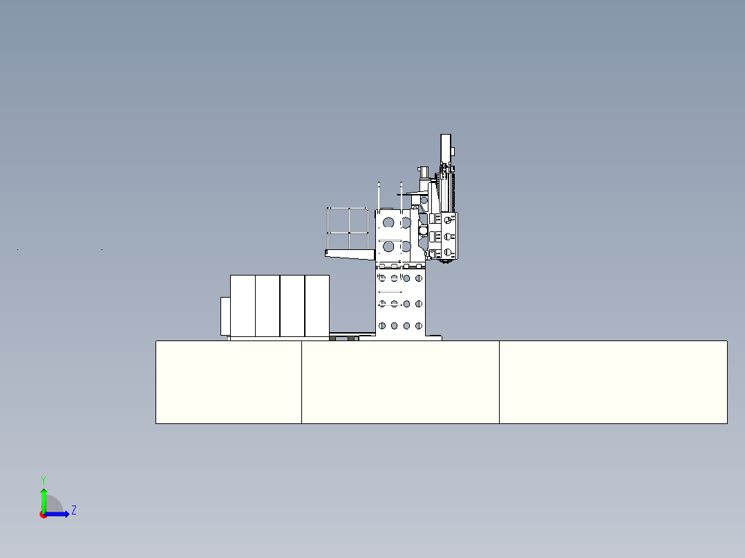2540龙门铣床三维模型左视图