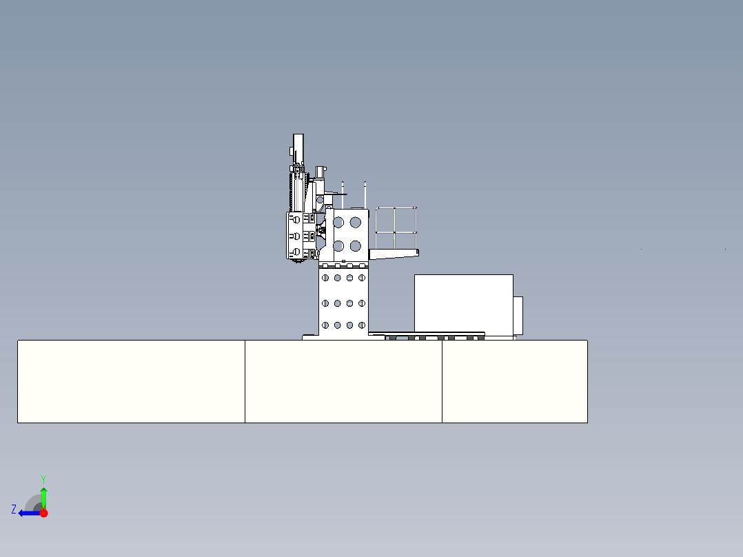 2540龙门铣床三维模型右视图