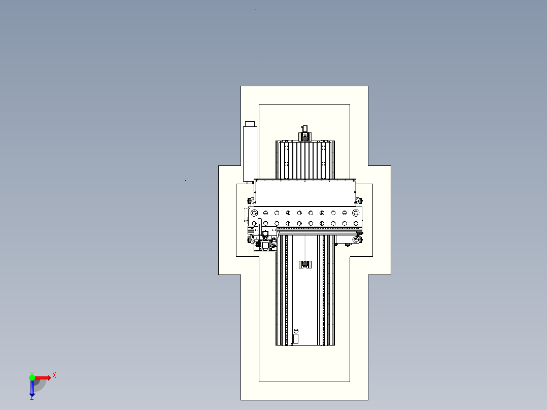 2540龙门铣床三维模型俯视图