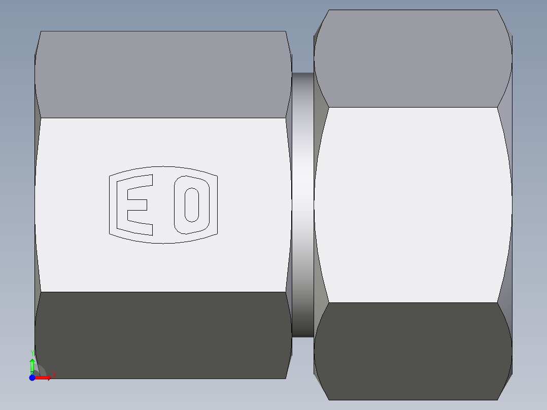卡套式工业通用硬管接头EO_Swivel_connector_GAI25S1NPT71前视图