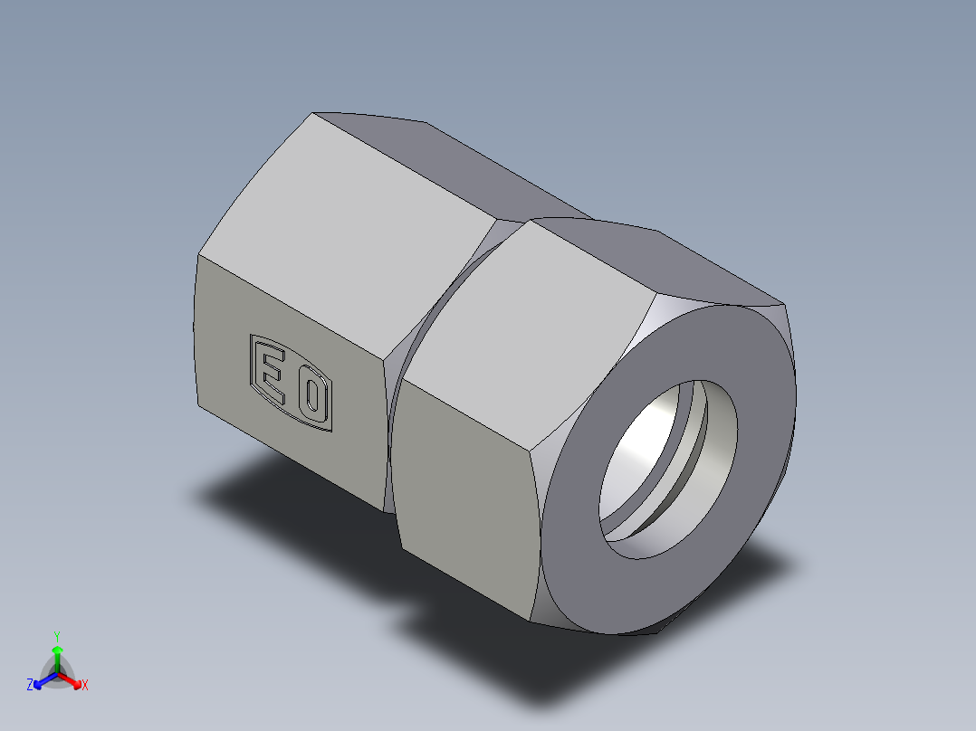 卡套式工业通用硬管接头EO_Swivel_connector_GAI25S1NPT71正等轴测图
