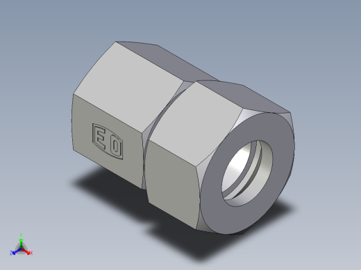 卡套式工业通用硬管接头EO_Swivel_connector_GAI25S1NPT71正等轴测缩略图