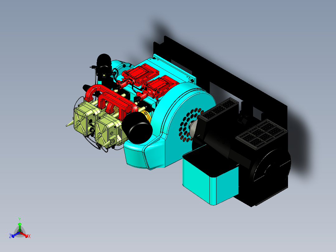 Petter ph2发电机模型3D图纸 IGS格式