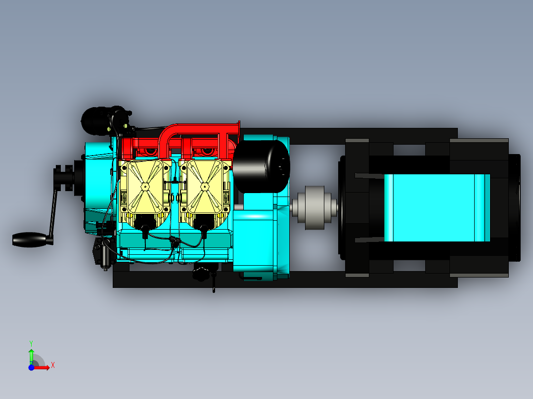 Petter ph2发电机模型3D图纸 IGS格式前视图