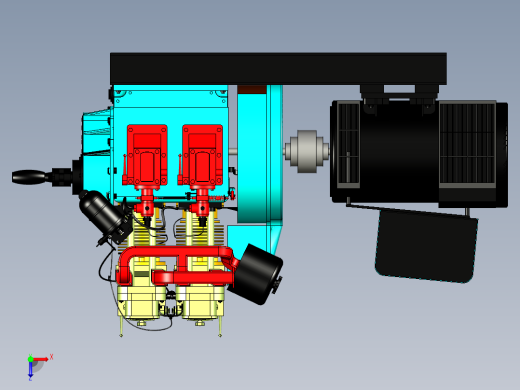 Petter ph2发电机模型3D图纸 IGS格式俯视缩略图