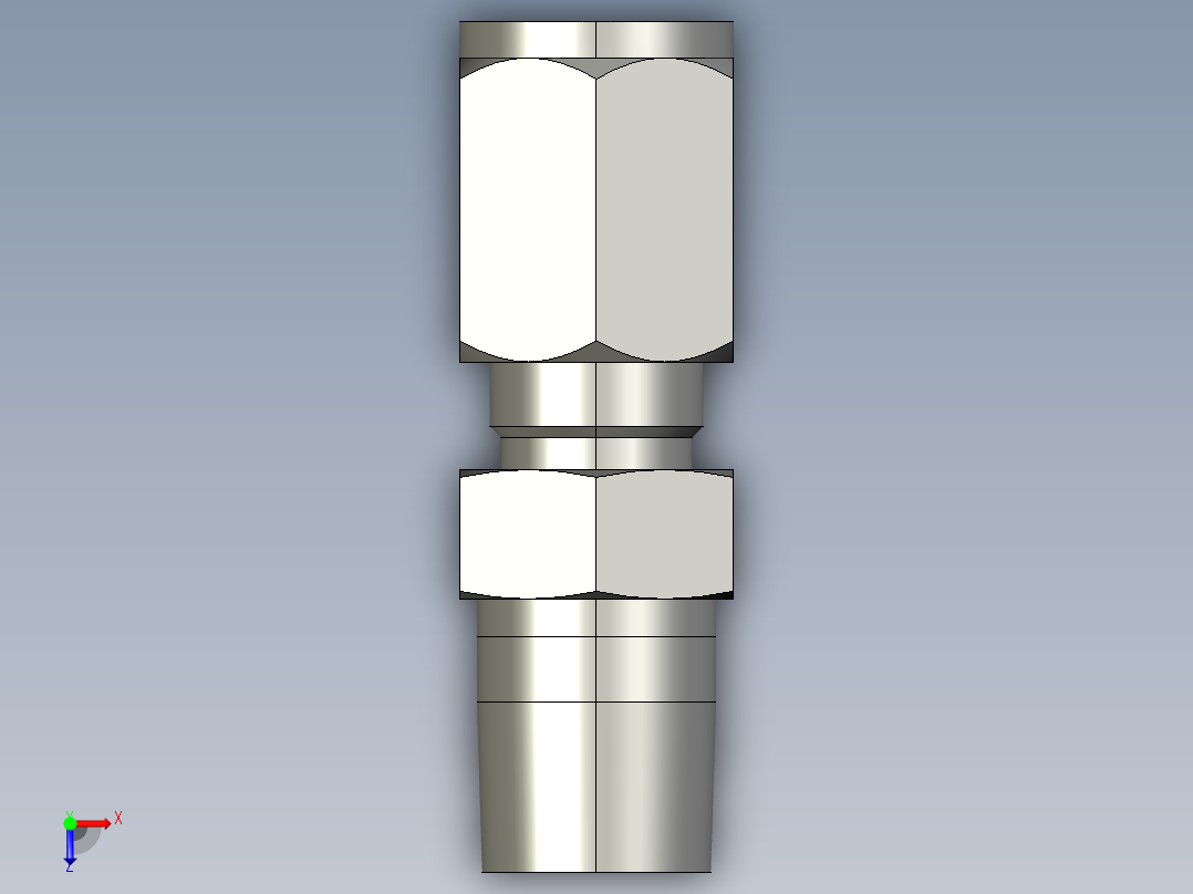 卡套式工业通用硬管接头4-4_fbu-s俯视图