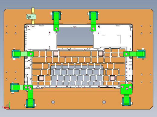 笔记本键盘外壳螺丝孔位置度检具模型后视缩略图