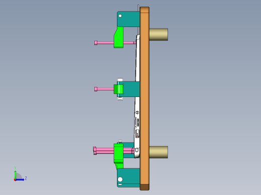 笔记本键盘外壳螺丝孔位置度检具模型左视缩略图