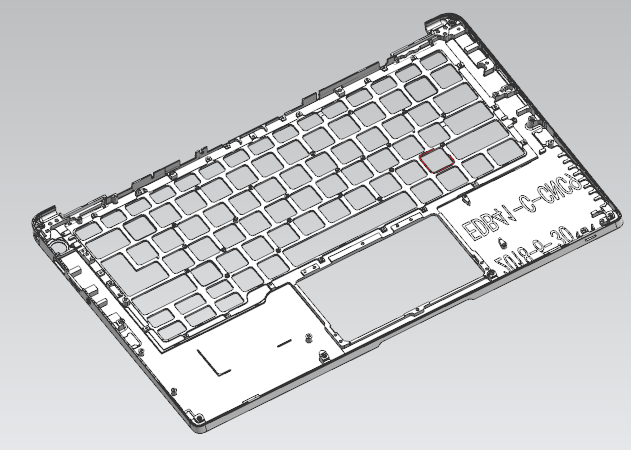 笔记本键盘外壳螺丝孔位置度检具模型