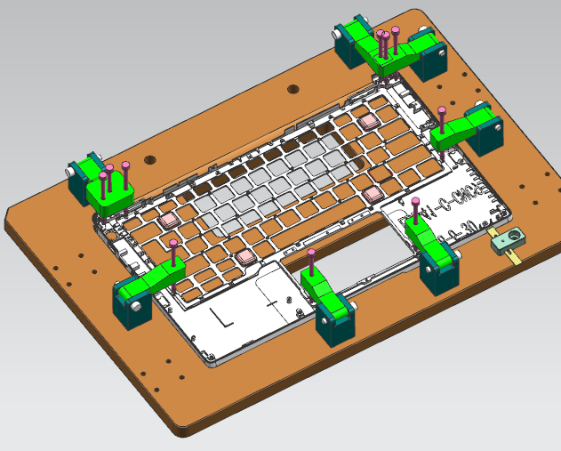 笔记本键盘外壳螺丝孔位置度检具模型