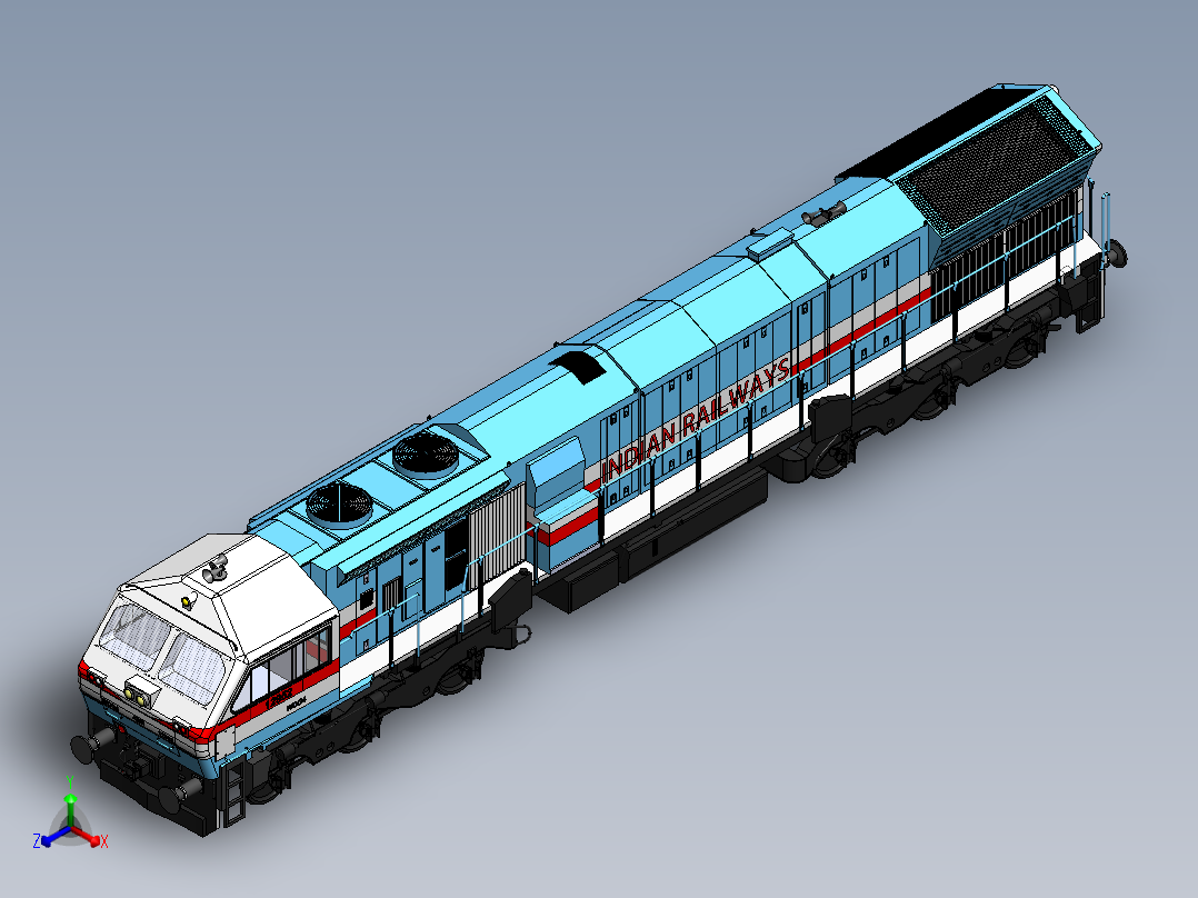 火车、动车、高铁(6)正等轴测图