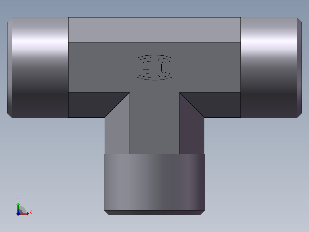 AC+AD 三通接头 T、AD-20前视图