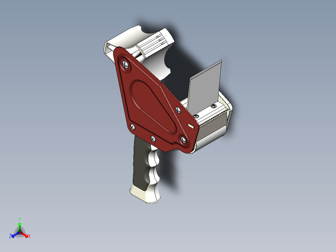 手持式胶带切断机正等轴测图