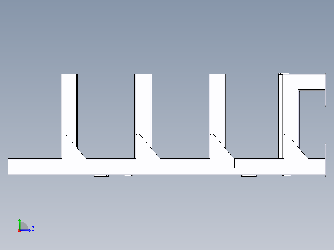 货架、悬臂货架(片材）左视图