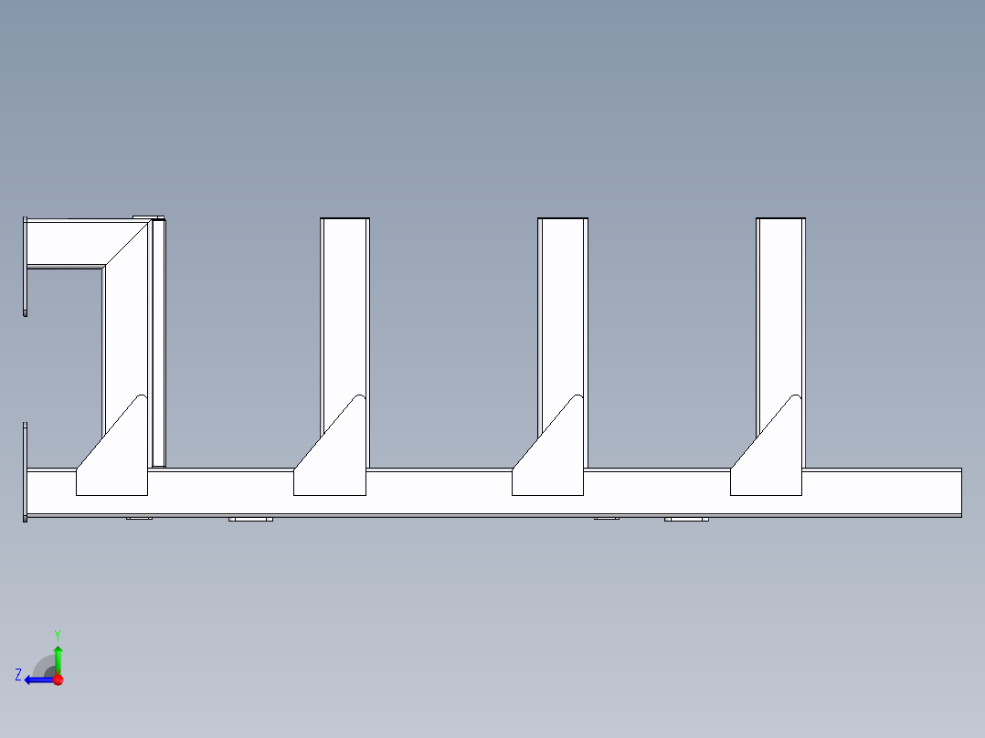 货架、悬臂货架(片材）右视图