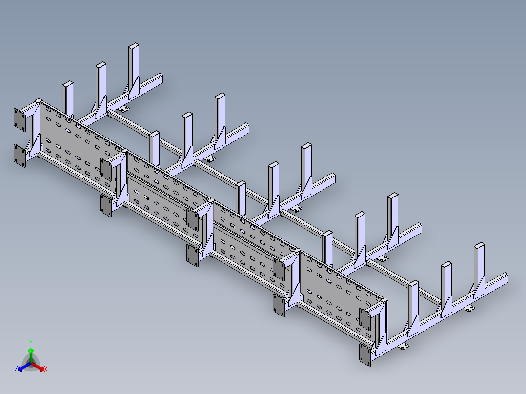 货架、悬臂货架(片材）正等轴测图