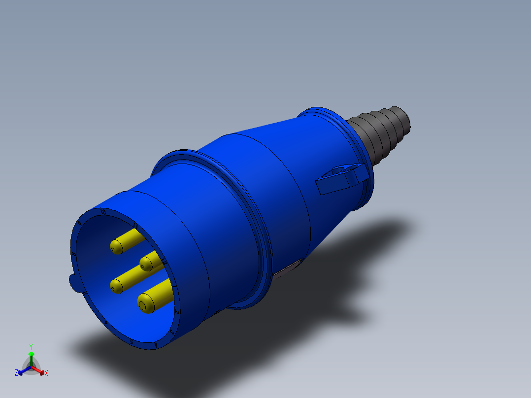 A2004980-航空插头正等轴测图