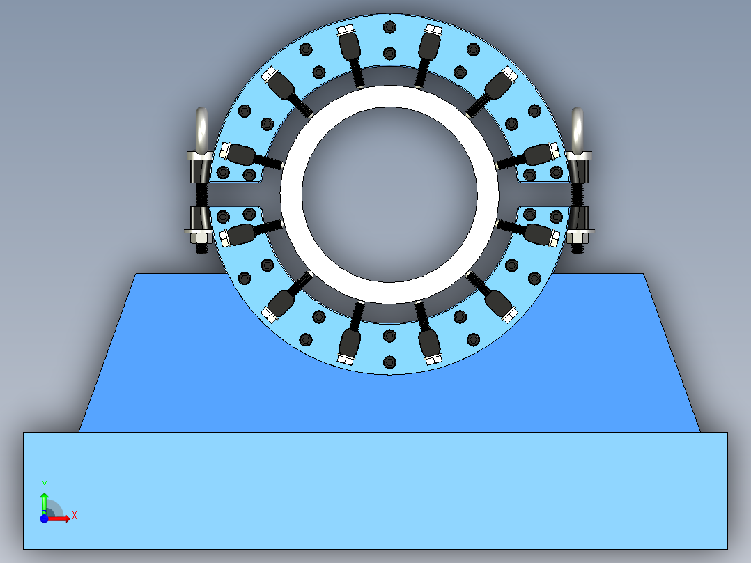 大型焊接圆管的裂纹检测工装前视图