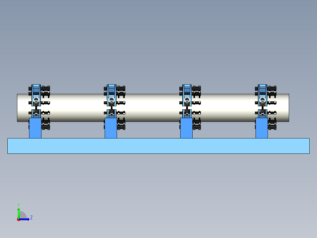 大型焊接圆管的裂纹检测工装左视图