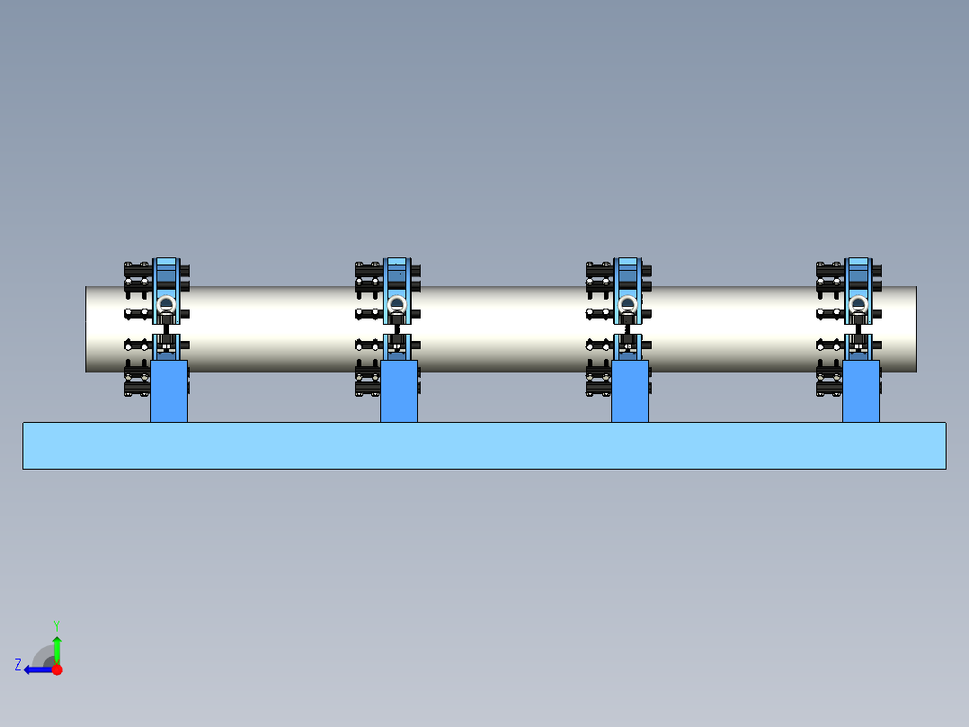 大型焊接圆管的裂纹检测工装右视图