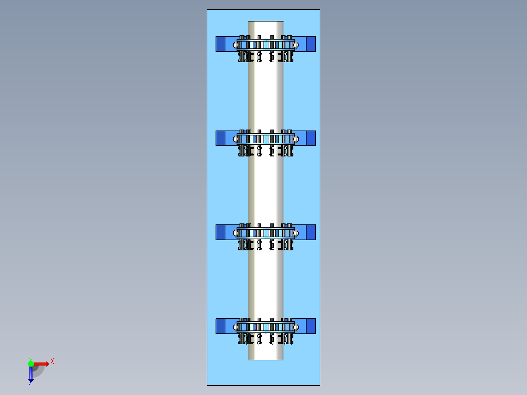 大型焊接圆管的裂纹检测工装俯视图