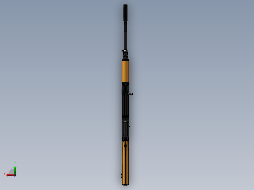 手枪左轮冲锋枪老式狙击步枪设计3D图纸samopal_vz58-1 2 STP SW INV UG X_T后视图