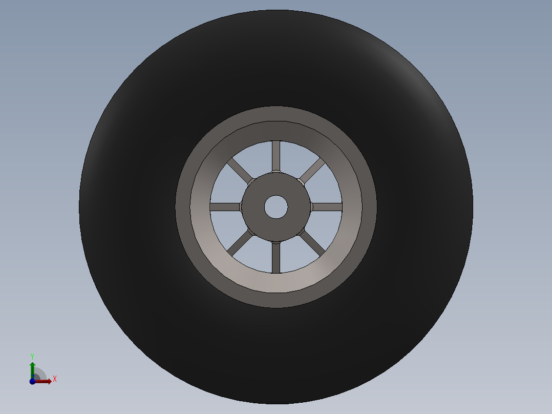 标准卡丁车车轮。前视图