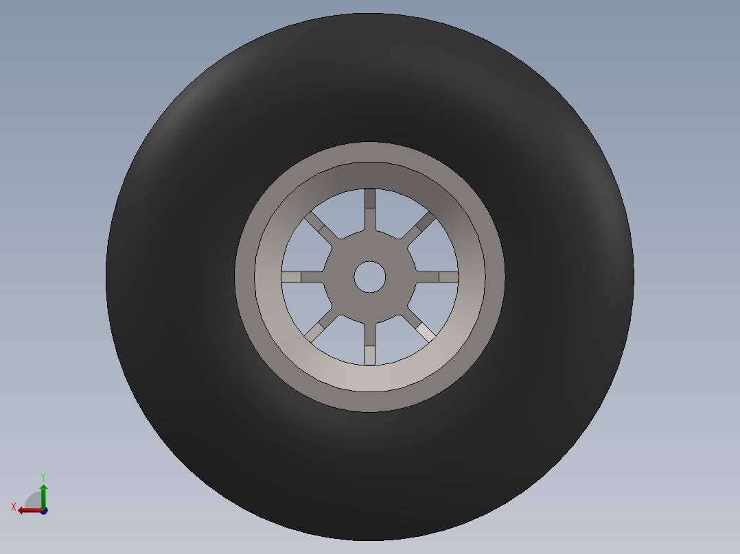 标准卡丁车车轮。后视图