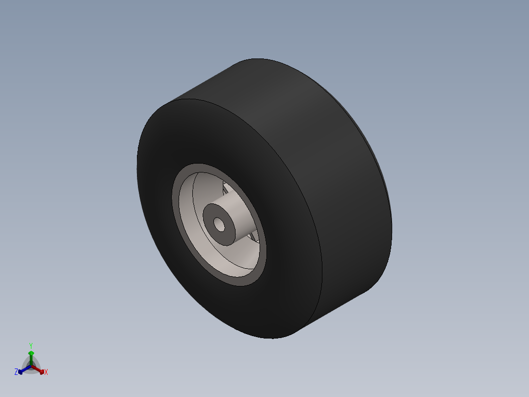 标准卡丁车车轮。正等轴测图