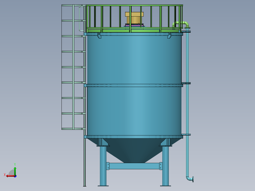 筒仓容量 28000 升后视图
