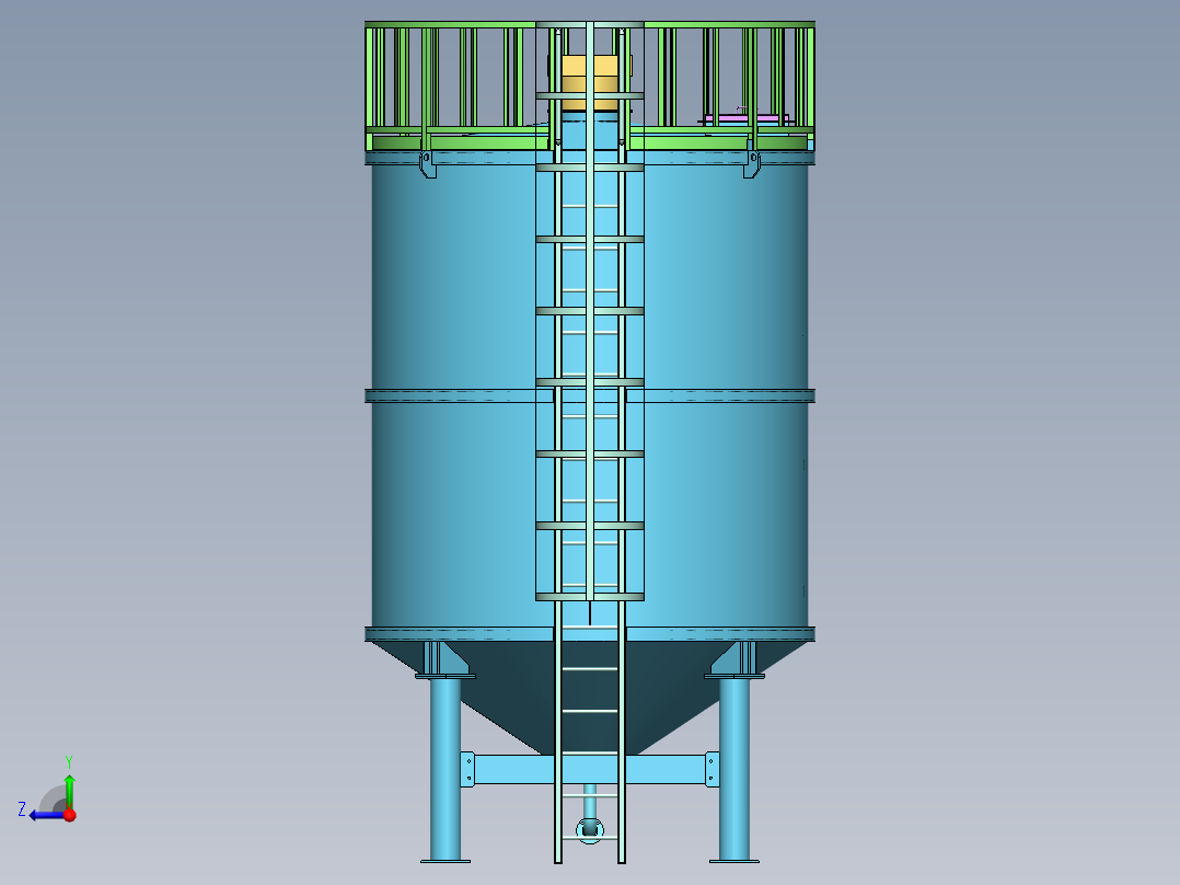 筒仓容量 28000 升右视图