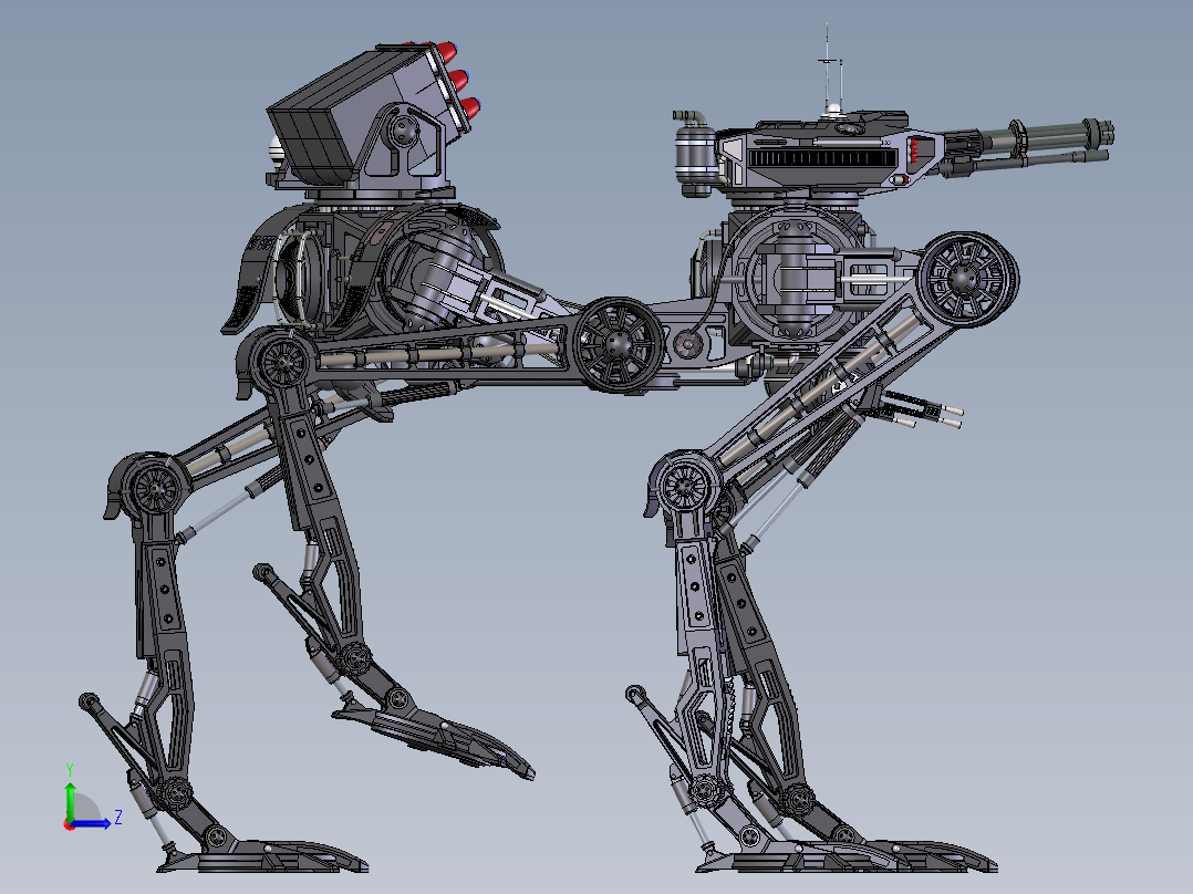 全地形机器人左视图