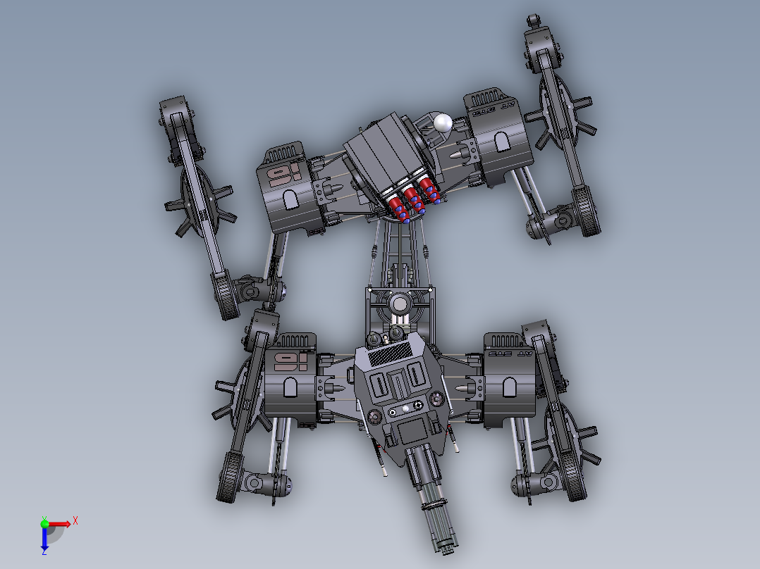 全地形机器人俯视图