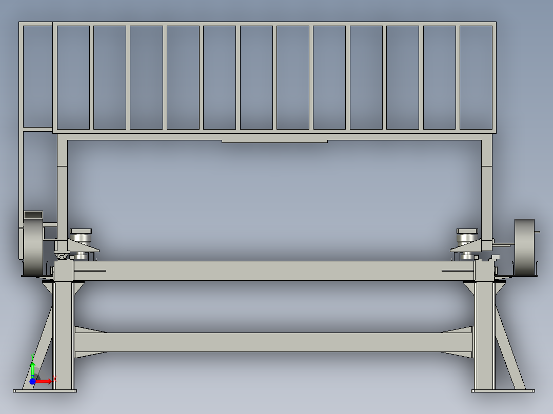 大型龙门架的复合活动主梁前视图