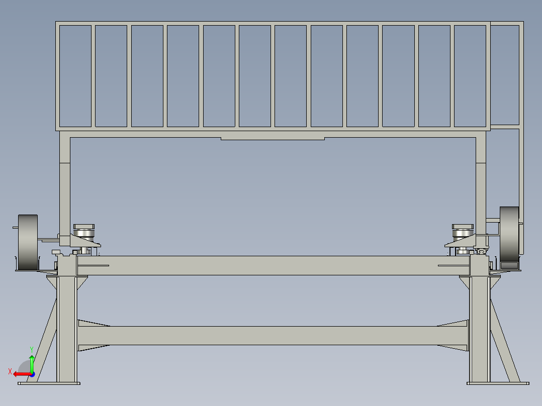大型龙门架的复合活动主梁后视图