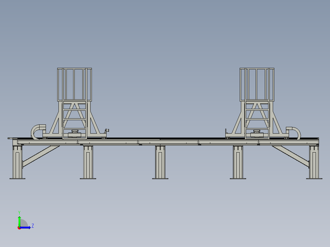 大型龙门架的复合活动主梁左视图