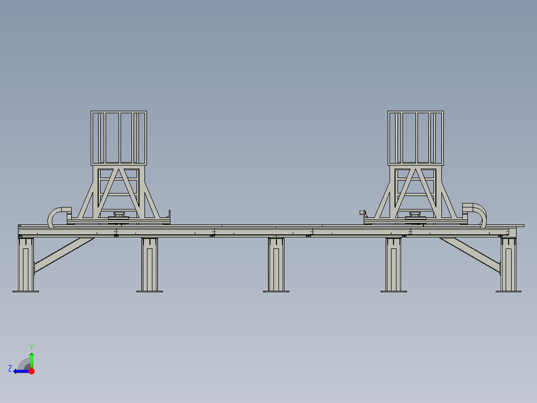 大型龙门架的复合活动主梁右视图