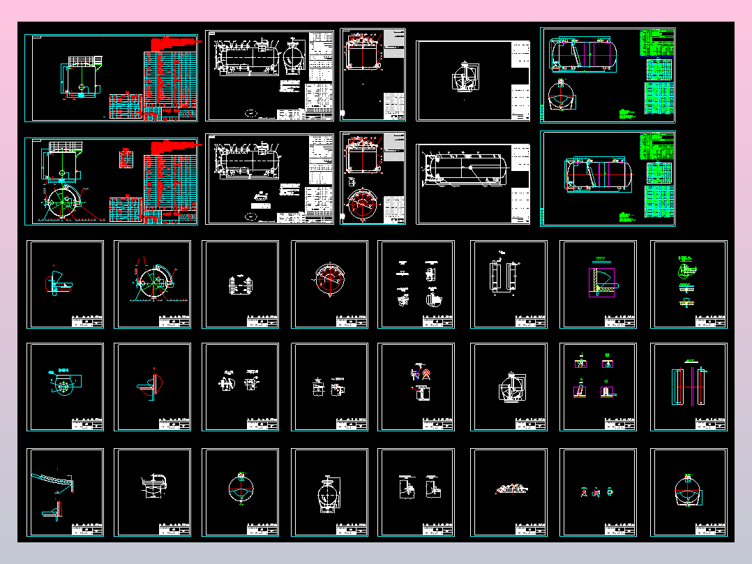 多种型号储罐装配图