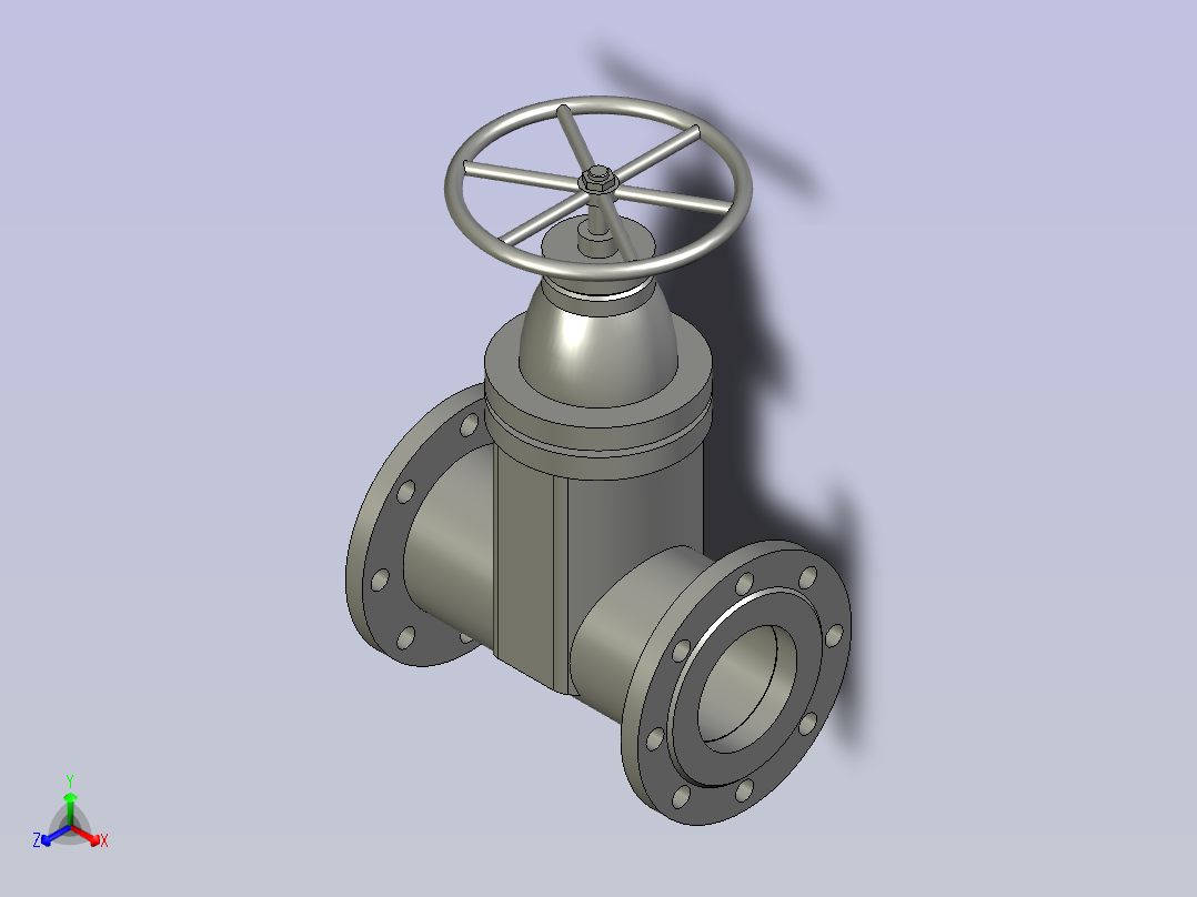 ASG-0024DN100闸阀BCD-as正等轴测图